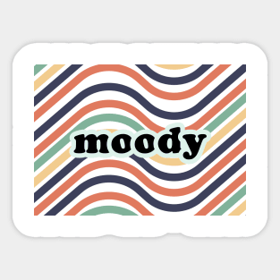 colorful wavy groovy lines with moody phrase on it Sticker